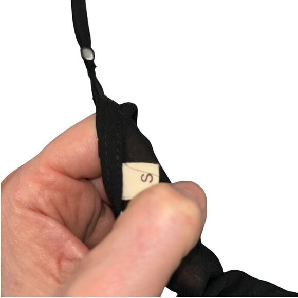 Someday's Lovin Women's S Small Open Shoulder Kimono Sheer Lace Insert Black - Picture 8 of 11